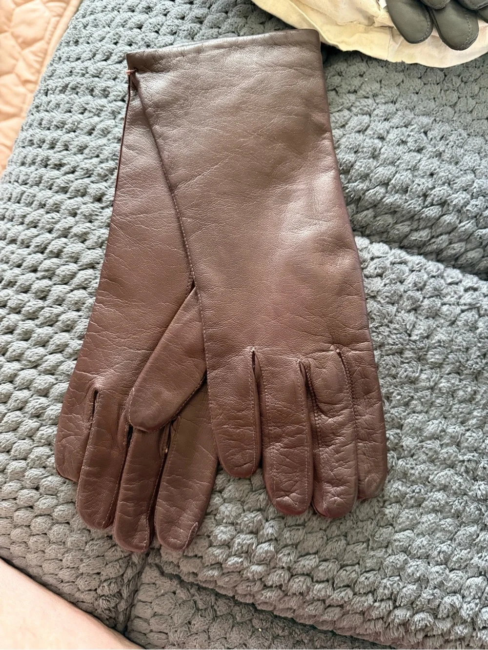 Women's Brown Leather Gloves